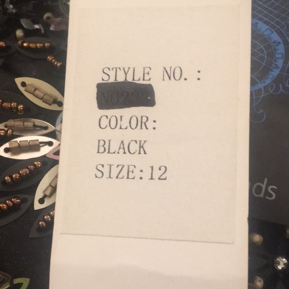 (12) SUE WONG Nocturne Maxi Halter Embellished Dress - Picture 8 of 10